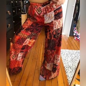 Vintage colorful wide leg pants